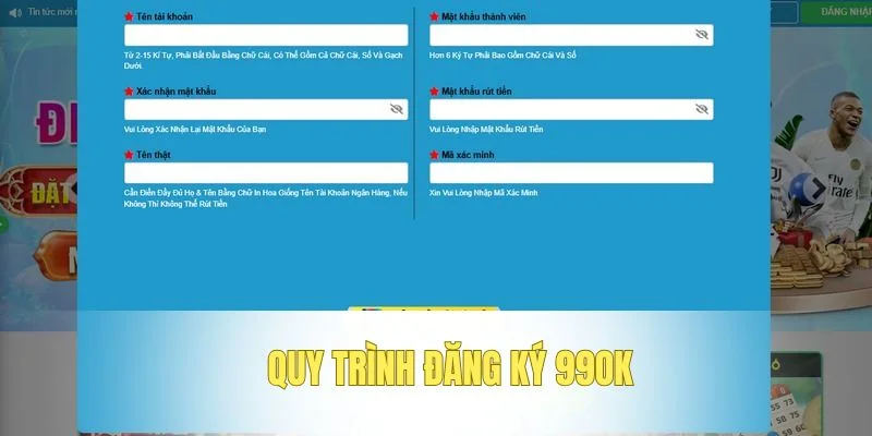 Quy trình đăng ký 99OK chi tiết